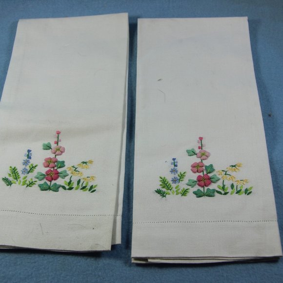 unknown Bath Vintage Embroidered Hand Towels Set Of 2 Poshmark